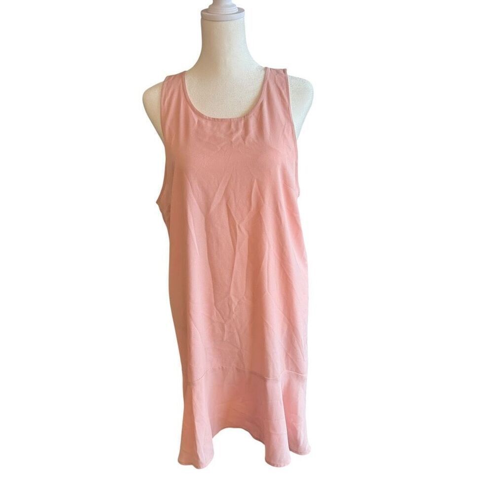 Leith medium shift flounce ruffle tank dress light pink